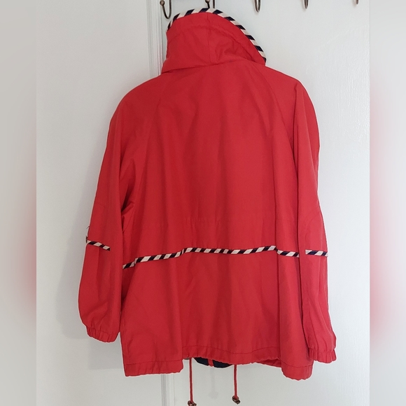 Vintage Mulberry St. All-weather Lined Jacket Red w/Blue&White Trim Size Medium - Picture 5 of 10